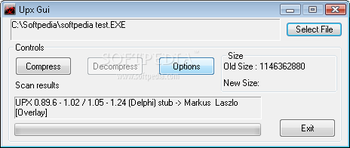 Upx Gui screenshot