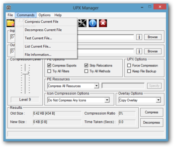 UPX Manager screenshot 2