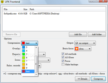 UpxFrontend screenshot