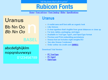 Uranus Font Type1 screenshot