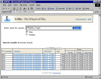 Urfin - File Search Engine for LAN screenshot