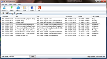 URL History Explorer screenshot