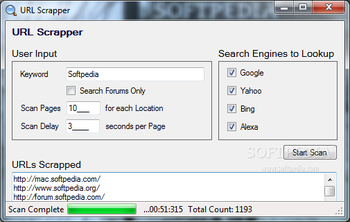 URL Scraper screenshot