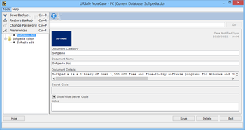 URSafe NoteCase - PC screenshot 3