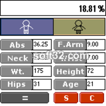 U.S. Army Body Fat % Calculator screenshot 2