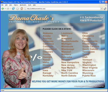 US Film Tax Incentives Browser screenshot