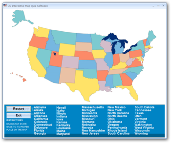 US Interactive Map Quiz Software screenshot
