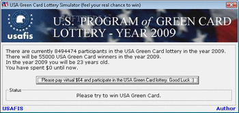 USA Green Card Lottery Simulator screenshot