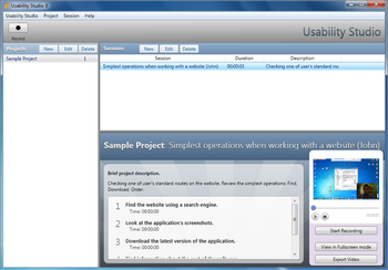 Usability Studio screenshot 2
