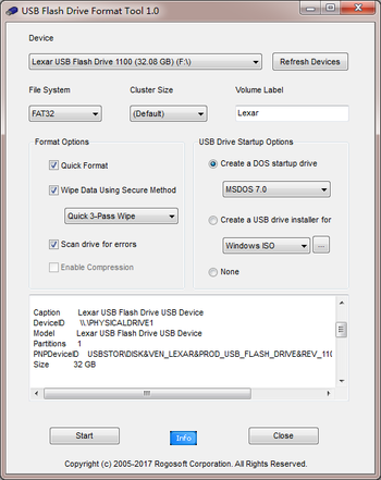 USB Flash Drive Format Tool screenshot