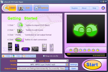 uSeesoft DVD Audio Ripper screenshot
