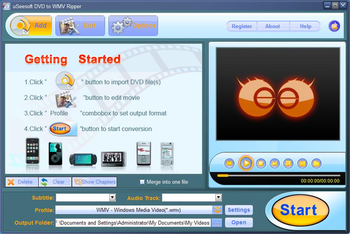 uSeesoft DVD to WMV Ripper screenshot