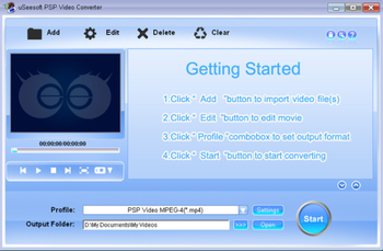 uSeesoft PSP Video Converter screenshot