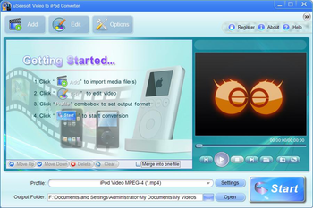 uSeesoft Video to iPod Converter screenshot