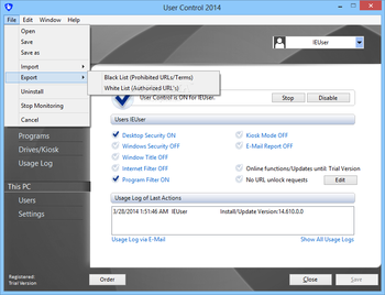 User Control screenshot 2