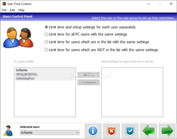 User Time Control screenshot