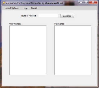 UserName and Password Generator screenshot