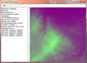 USGS DEM File Reader screenshot
