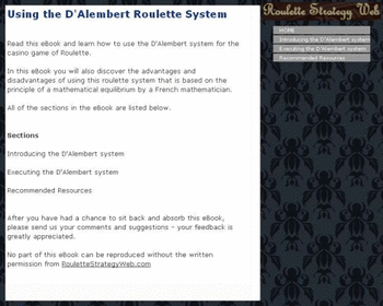 Using the D Alembert Roulette System screenshot