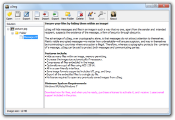 uSteg screenshot