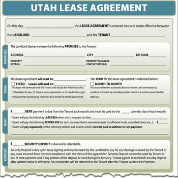 Utah Lease Agreement screenshot