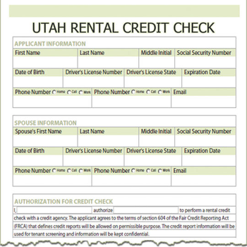 Utah Rental Credit Check screenshot