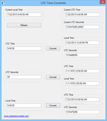 UTC Time Converter screenshot