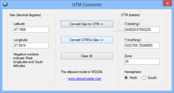UTM Converter screenshot
