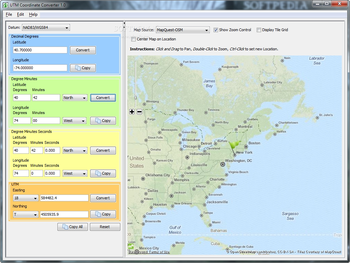 UTM Coordinate Converter screenshot