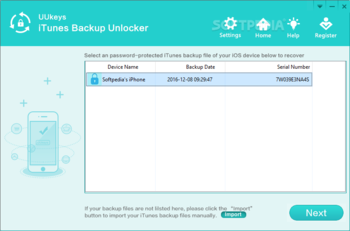 UUkeys iTunes Backup Unlocker screenshot