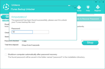 UUkeys iTunes Backup Unlocker screenshot 5