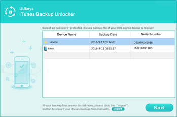 UUkeys iTunes Backup Unlocker screenshot