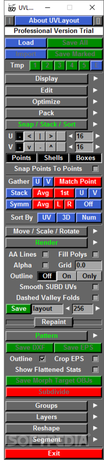 UVLayout screenshot 4