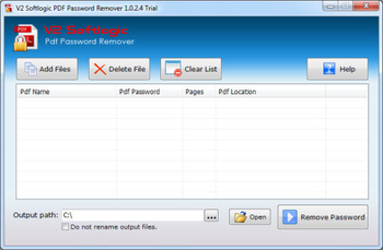 V2 Softlogic PDF Password Remover screenshot