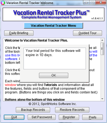 Vacation Rental Tracker Plus Portable screenshot