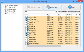 VAIS Data Recovery screenshot