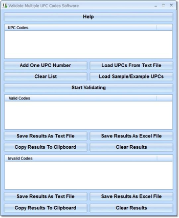 Validate Multiple UPC Codes Software screenshot