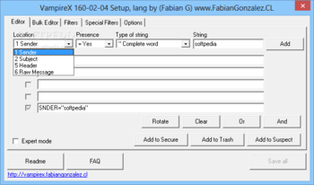 Vampirex Antispam Plugin for The Bat! screenshot