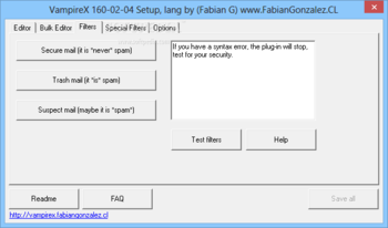 Vampirex Antispam Plugin for The Bat! screenshot 3