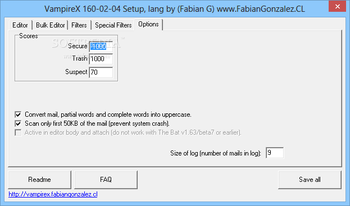 Vampirex Antispam Plugin for The Bat! screenshot 5