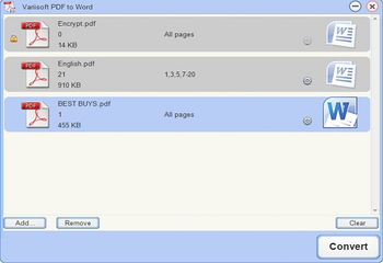 Variisoft PDF to Word screenshot