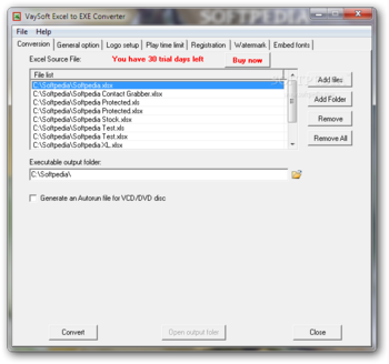 VaySoft Excel to EXE Converter screenshot