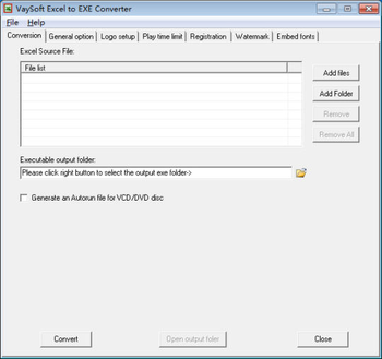 VaySoft Excel to EXE Converter screenshot