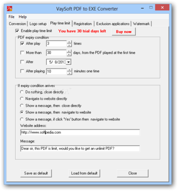 VaySoft PDF to EXE Converter screenshot 3