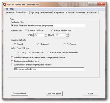 VaySoft SWF to EXE Converter Pro screenshot 2