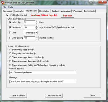 VaySoft SWF to EXE Converter screenshot 3