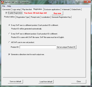 VaySoft SWF to EXE Converter screenshot 4