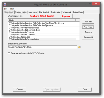 VaySoft Word to EXE Converter screenshot