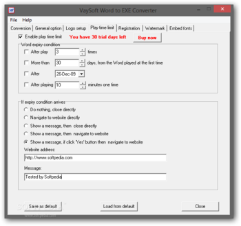 VaySoft Word to EXE Converter screenshot 4