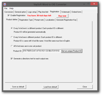 VaySoft Word to EXE Converter screenshot 5